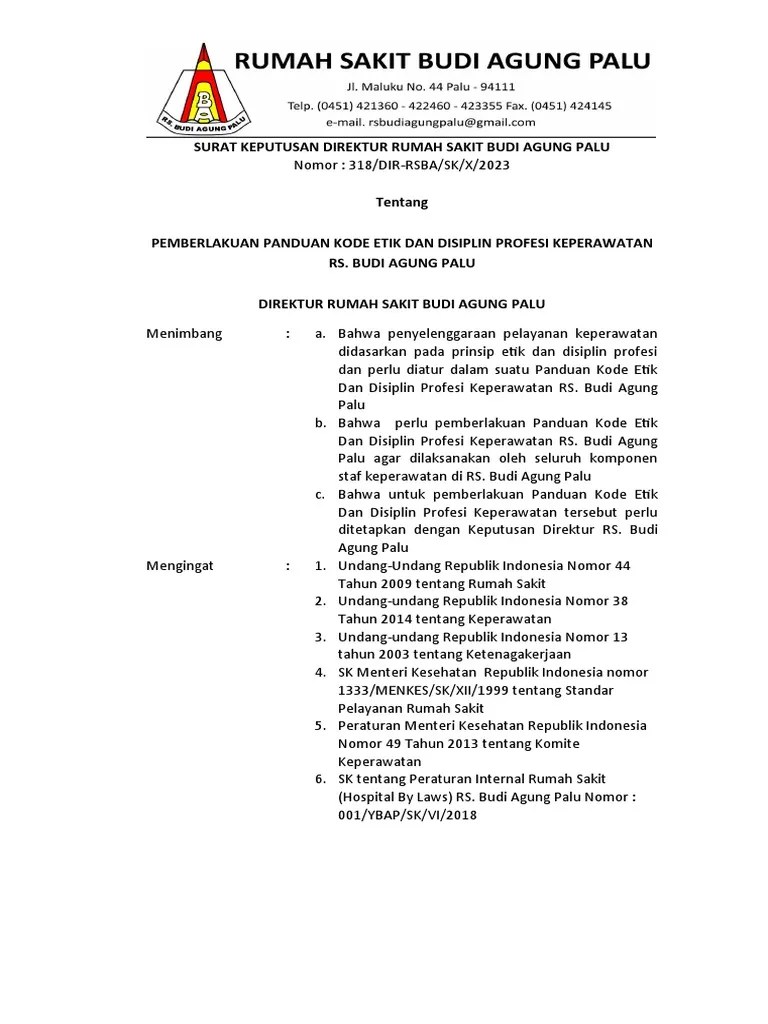 SK Kode Etik Dan Disiplin Profesi | PDF