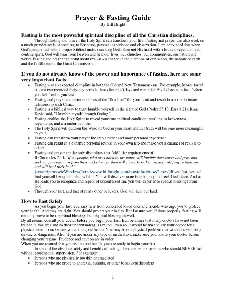 Prayer Fasting Guide | PDF | Fasting | Juice
