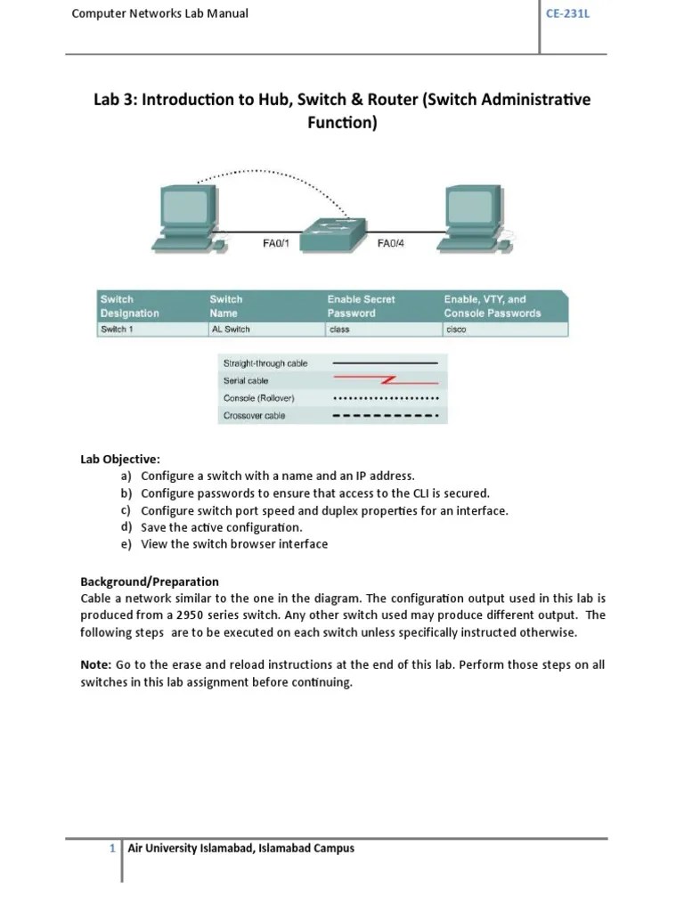 Lab 3 Computer Networks | PDF | Network Switch | Computer Network