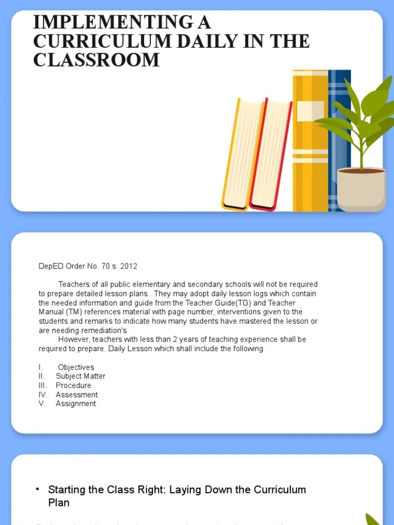 Implementing A Curriculum Daily In The Classroom | PDF | Lesson Plan ...