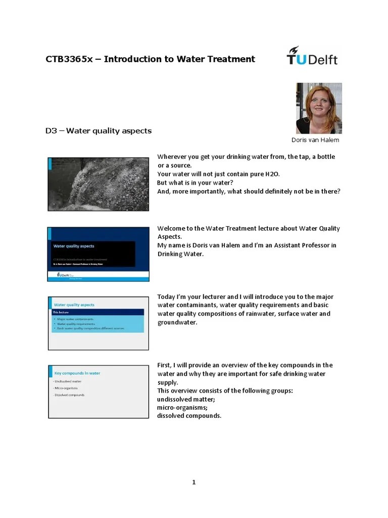 03 - Quality Aspect Slides | PDF | Water Pollution | Sewage Treatment