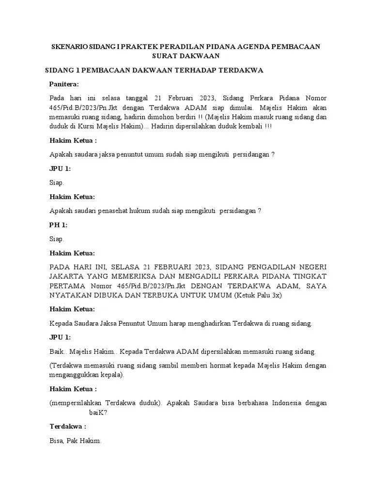 Naskah Sidang Pembunuhan Biasa | PDF