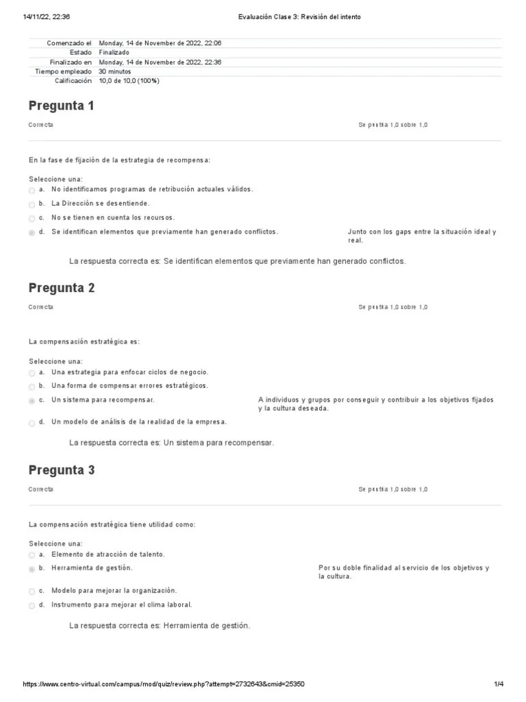 Evaluación Clase 3_ Revisión Del Intento | PDF | Ciencia Cognitiva