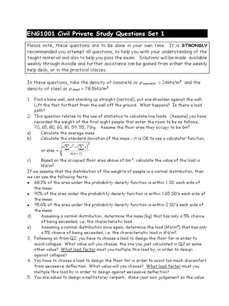 ENG1001 Civil Set 1 | PDF | Beam (Structure) | Bridge