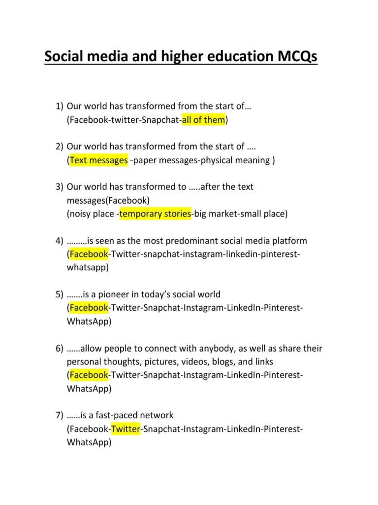 Social Media Answers | PDF | Popular Culture & Media Studies | Social Media