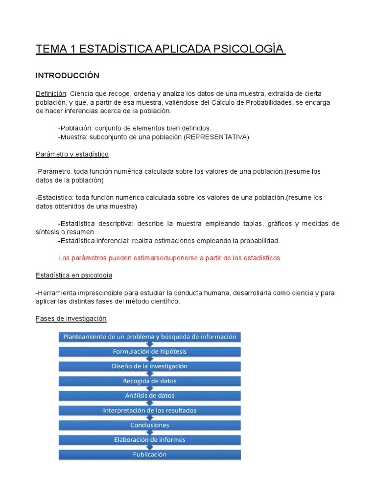Tema 1 Estadística Aplicada Psicología PDF | PDF | Estadísticas | Medición