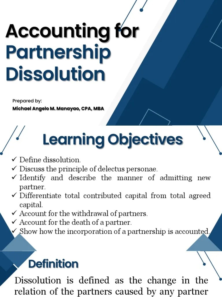 Module 3 - Partnership Dissolution PDF | PDF | Partnership | Equity (Finance)