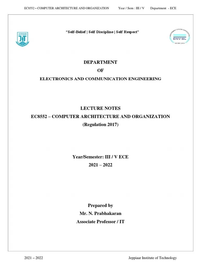Cao Unit 1 PDF | PDF | Random Access Memory | Computer Data Storage