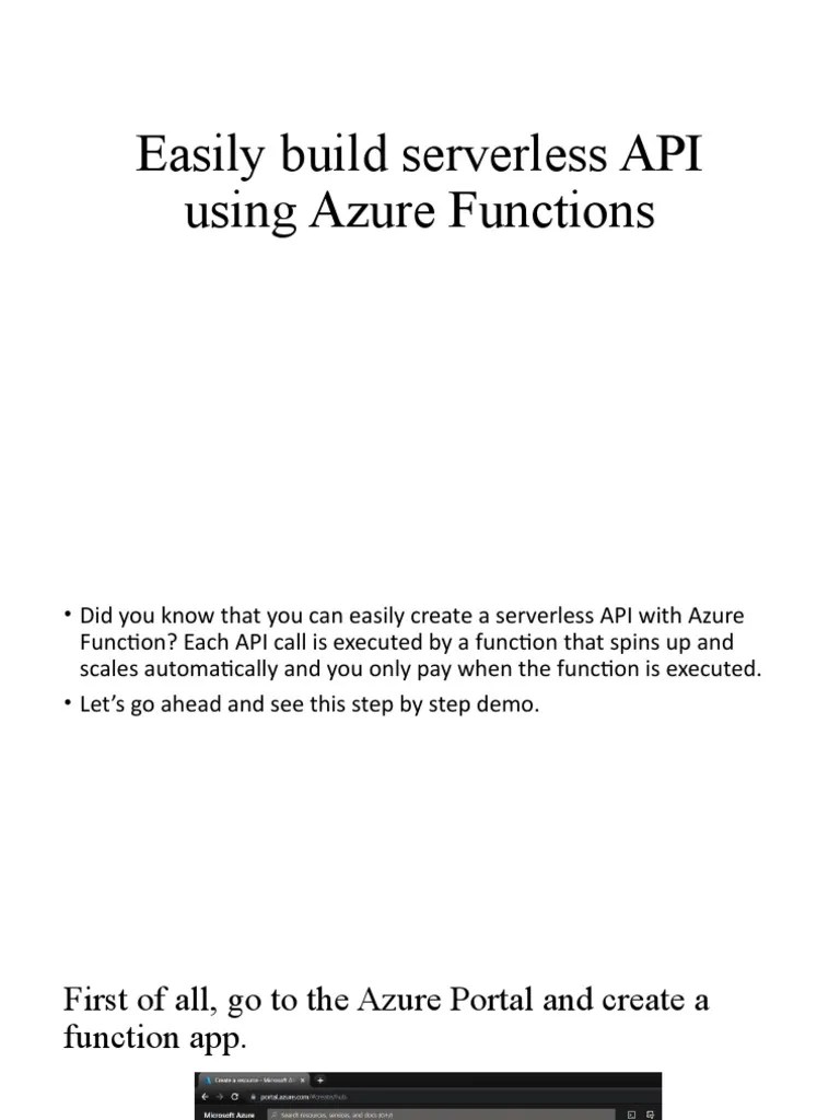 Easily Build Serverless API Using Azure Functions | PDF