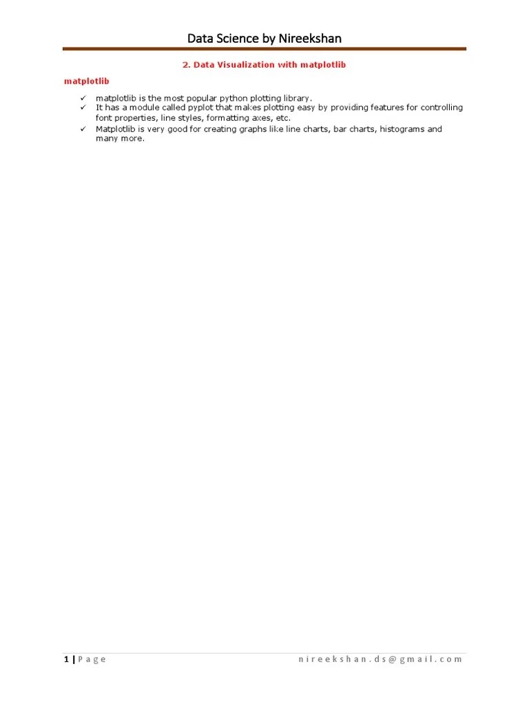 Data Visualization - Matplotlib PDF | PDF | Statistics | Data Analysis
