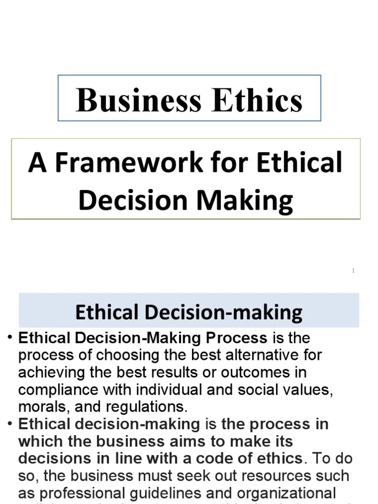 Unit 3 Ethical Decision-Making | PDF | Decision Making | Morality