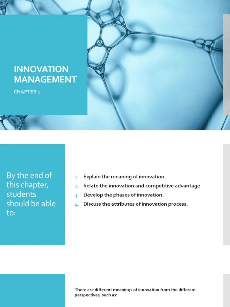 Chapter 1 Innovation Management | PDF | Innovation | Competitive Advantage