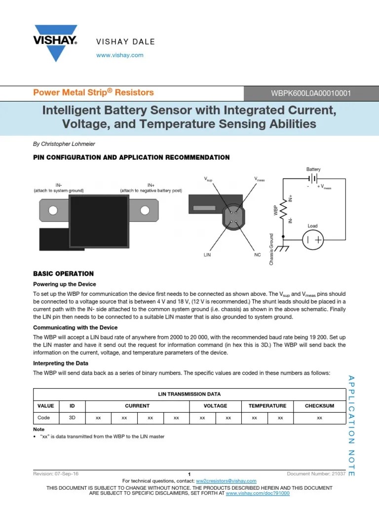 Intelligent Battery Sensor | PDF | Electrical Engineering | Electricity