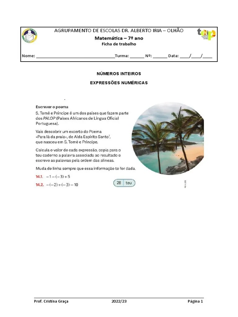 03 - EXPRESSÕES NUMÉRICAS - Exercícios | PDF