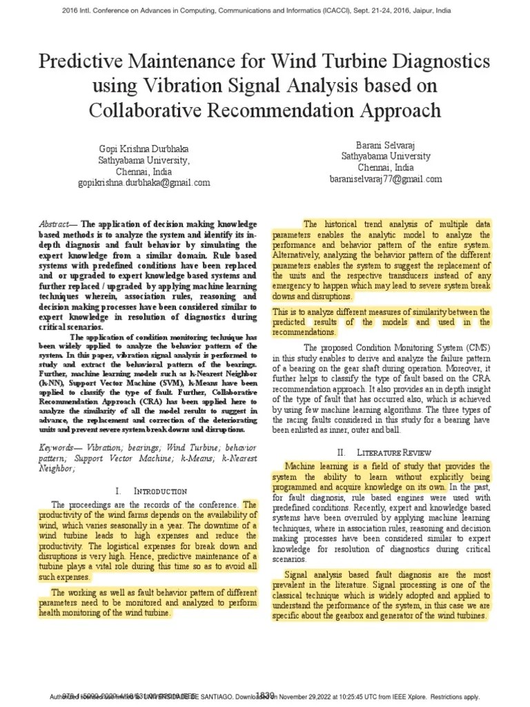 (Subrayado) Predictive - Maintenance - For - Wind - Turbine - Diagnostics - Using - Vibration ...