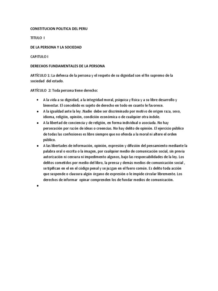 Constitucion Politica Del Peru | PDF