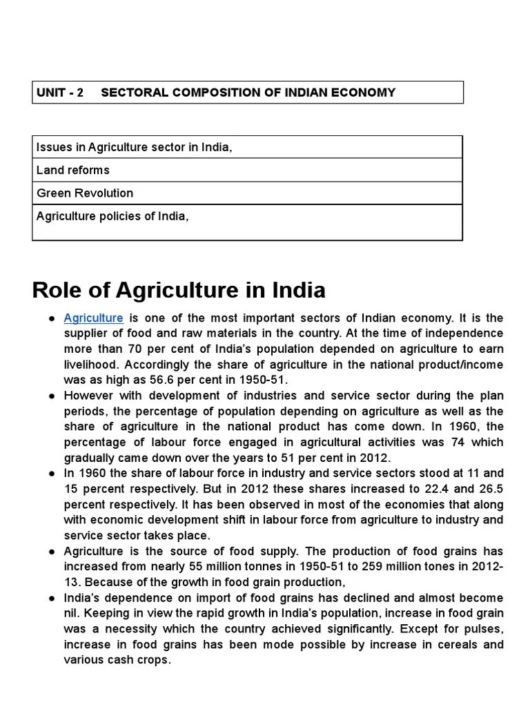 Agriculture Sector In India PDF | Download Free PDF | Food Industry | Agriculture