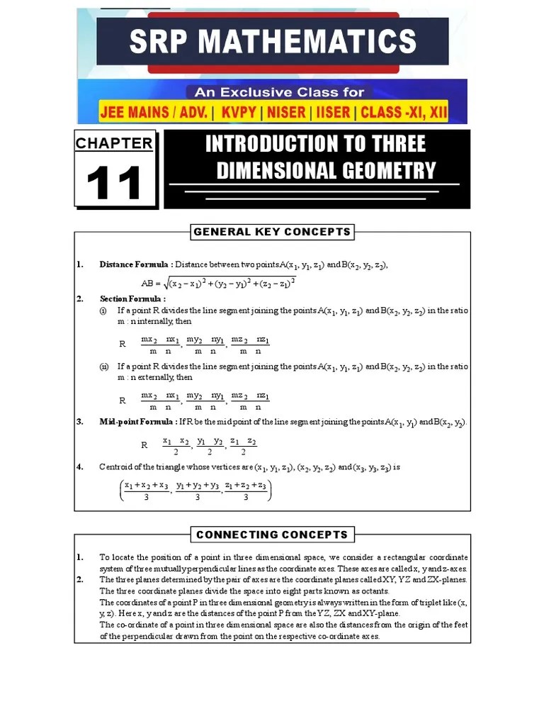 3D Geometry | PDF | Cartesian Coordinate System | Differential Geometry