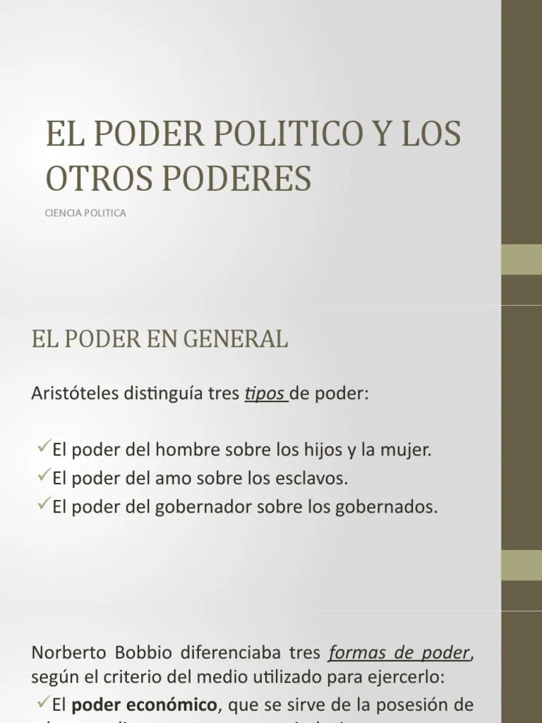El Poder Politico Y Los Otros Poderes | PDF | Estado (política) | Sociedad