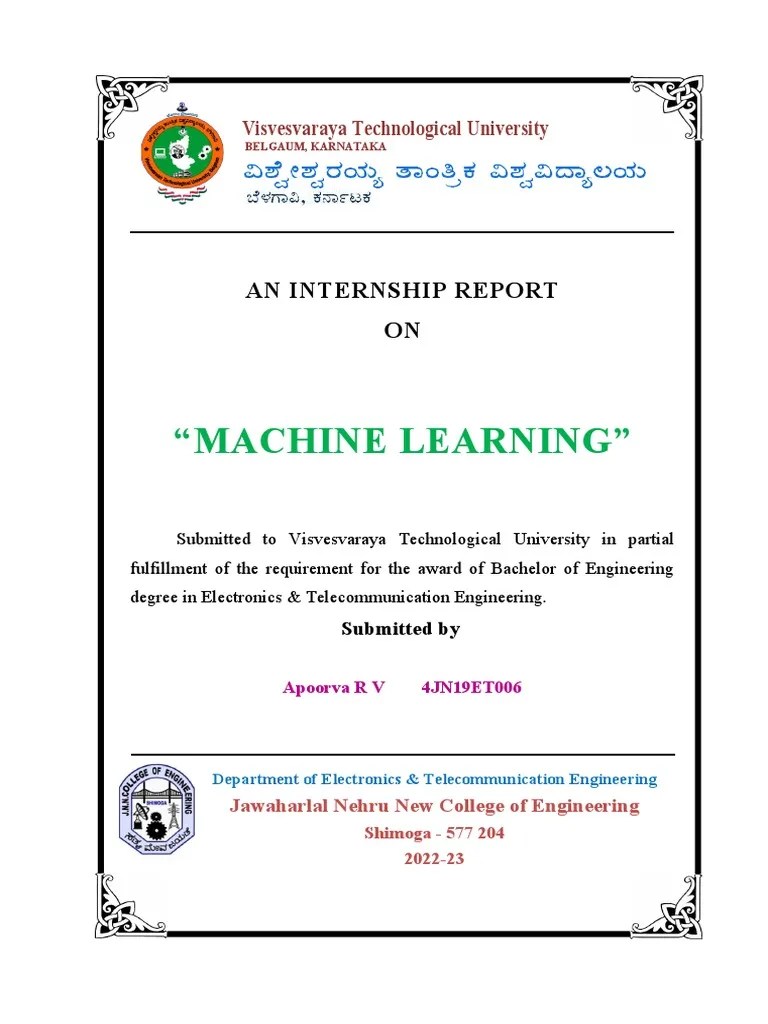 Internship Report | PDF | Machine Learning | Artificial Intelligence