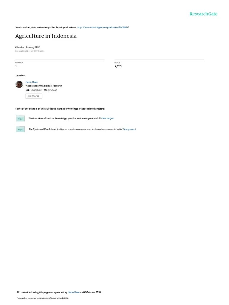 Agriculture In Indonesia PDF | PDF | Agriculture | Indonesia