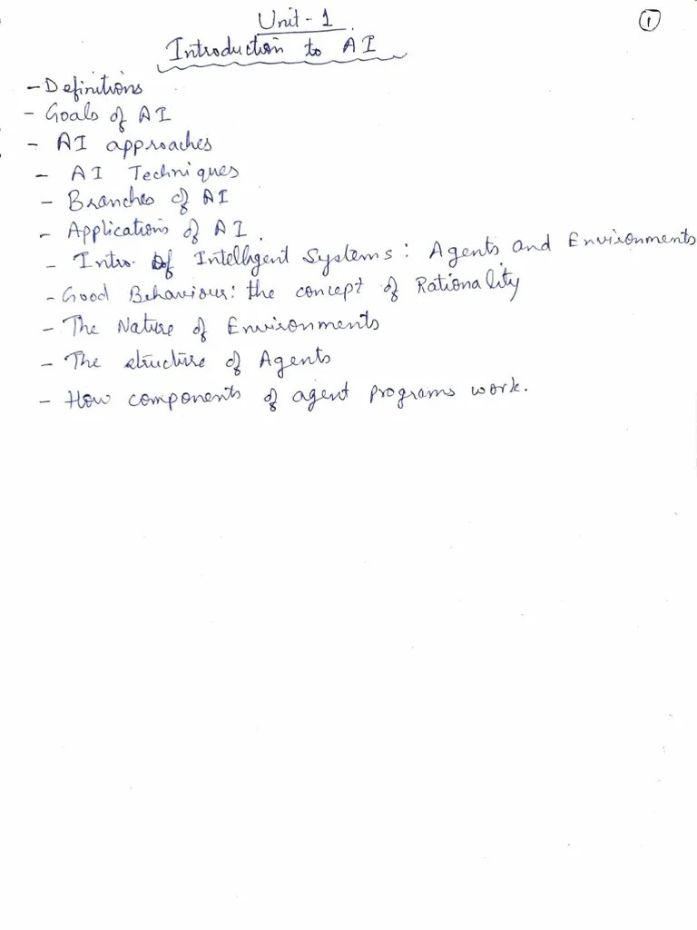 Unit 1 Artificial Intelligence | PDF