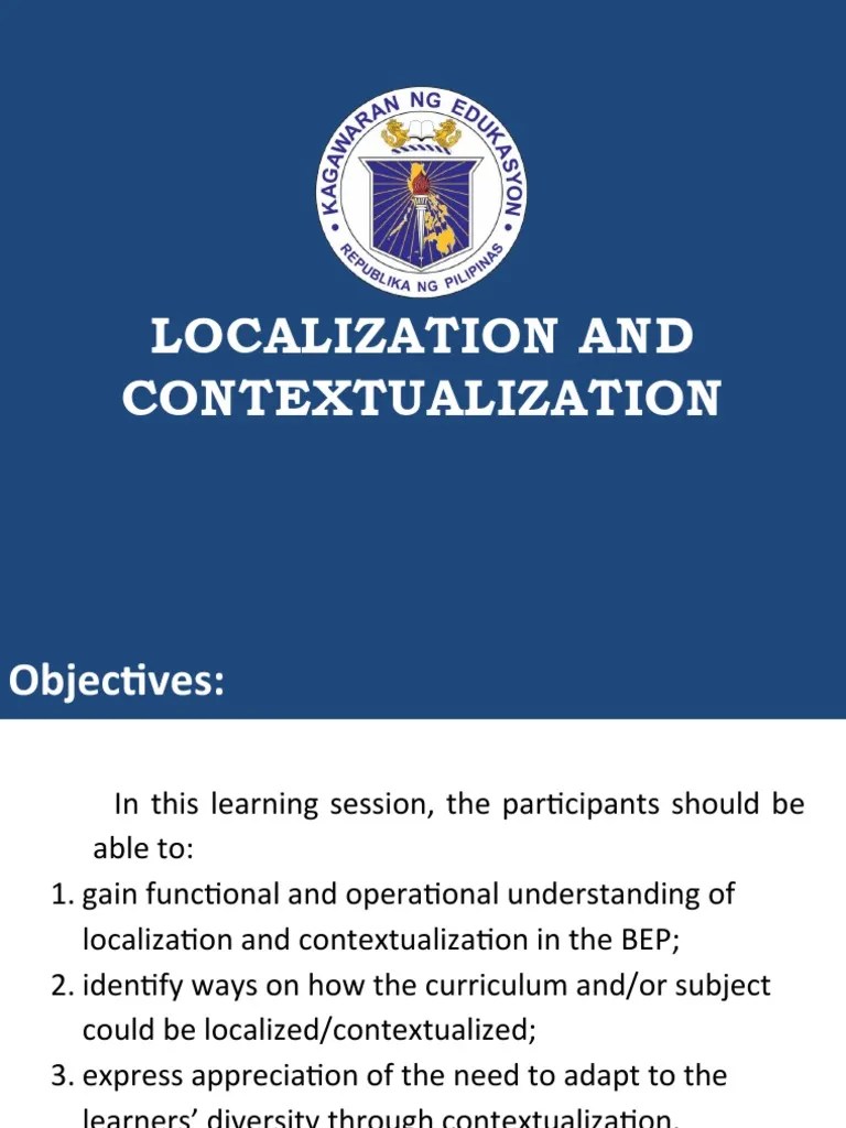Adapting Education Through Localization And Contextualization | PDF | Learning | Curriculum