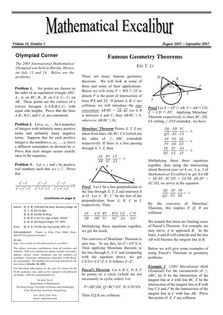 Math Olympiad Geometry Theorems | Triangle | Elementary Geometry