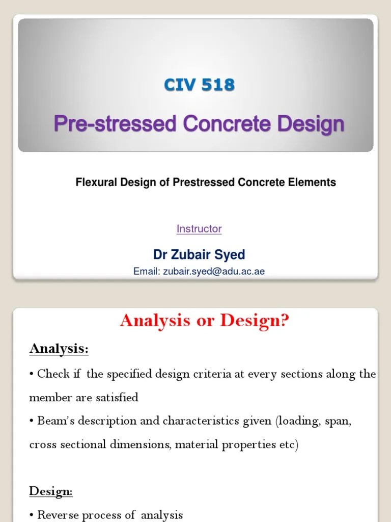 (Prestressed Concrete) Lecture 04 Dr. Zubair | PDF | Prestressed ...