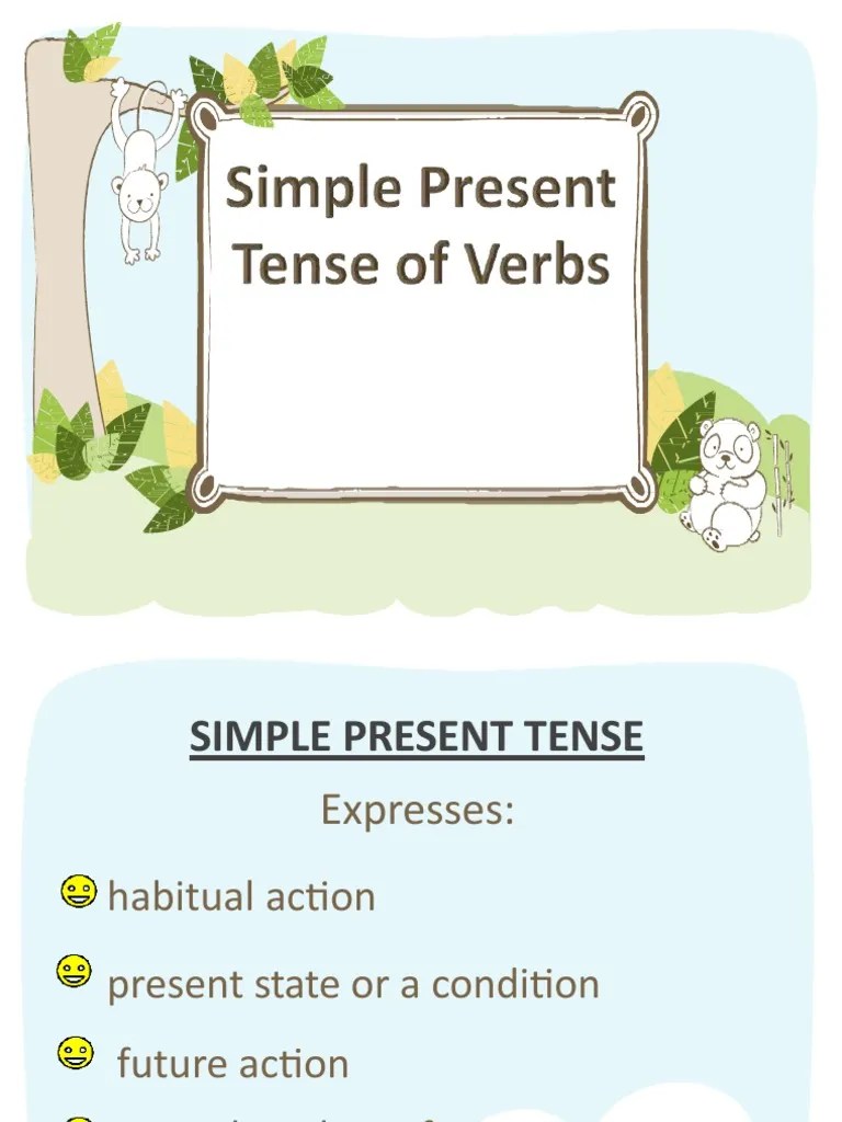 Simple Present Tense - Present Continuous Tense | PDF | Grammatical ...