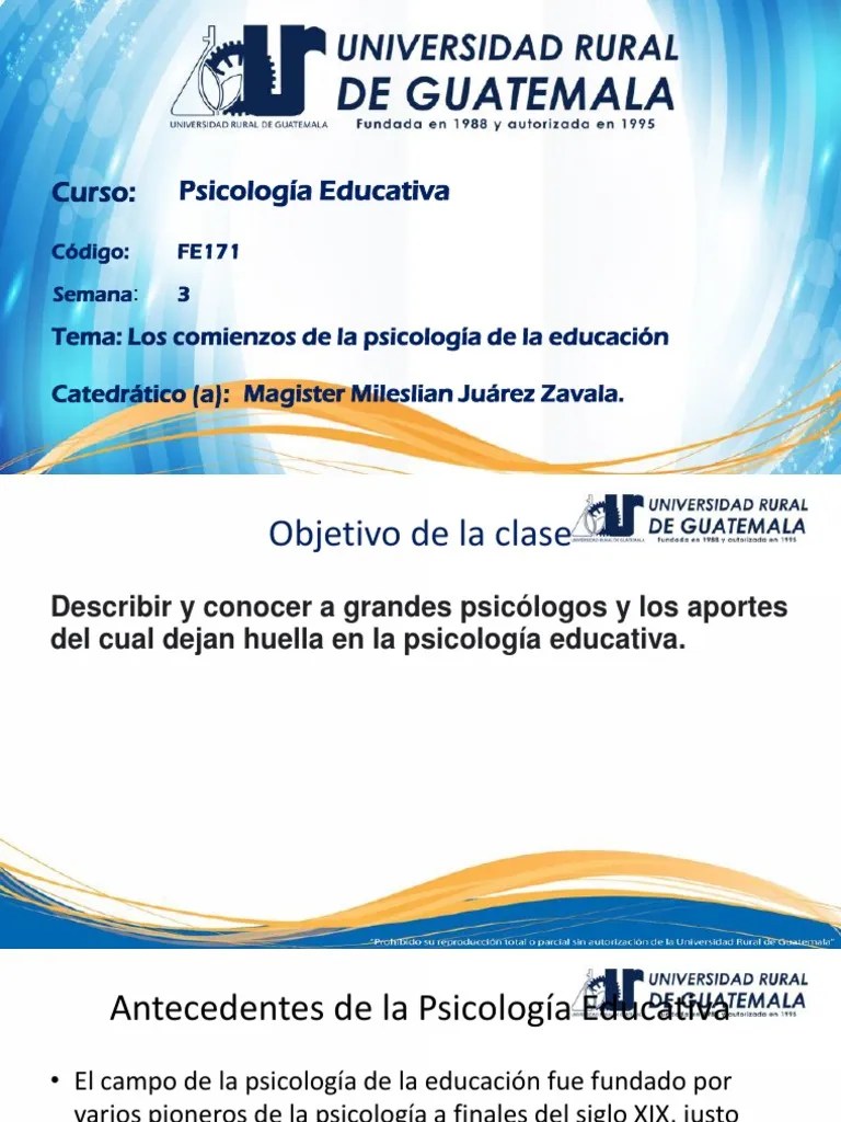 Clase 3 Psicologia PDF | PDF | Sicología | Psicología Educacional