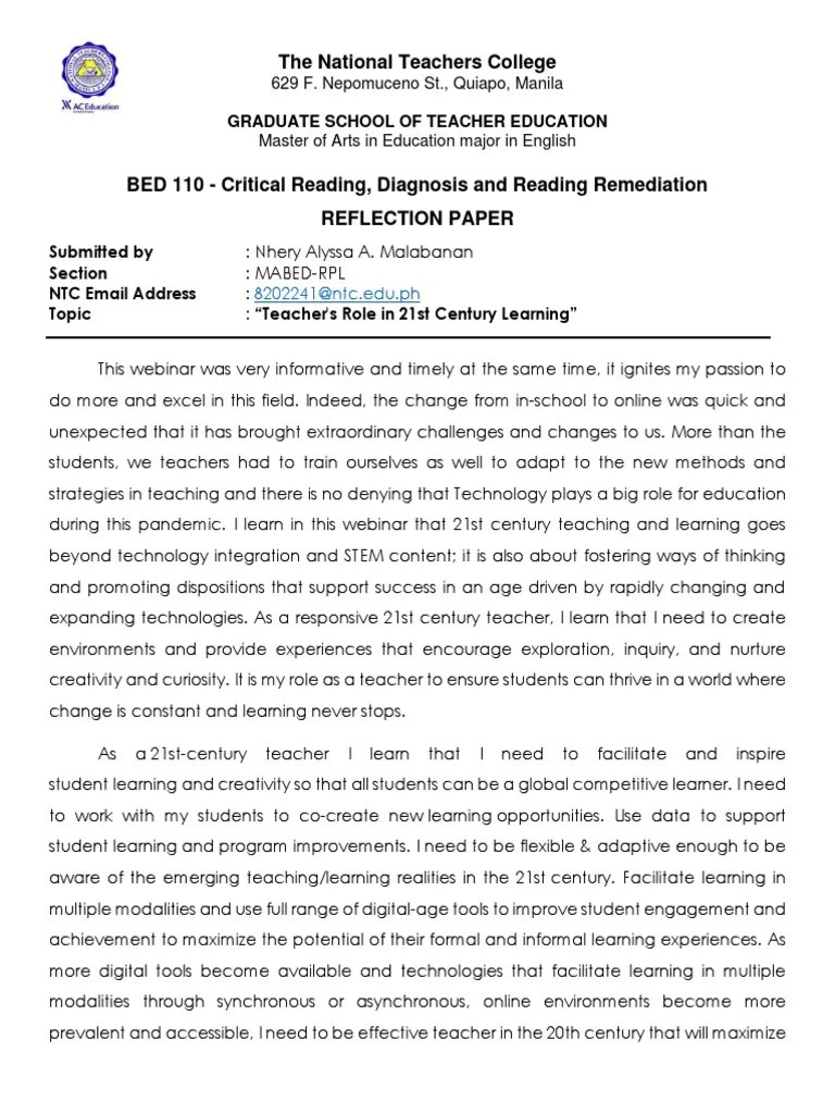 1 Teacher's Role In 21st Century Learning | PDF | Learning | Teachers