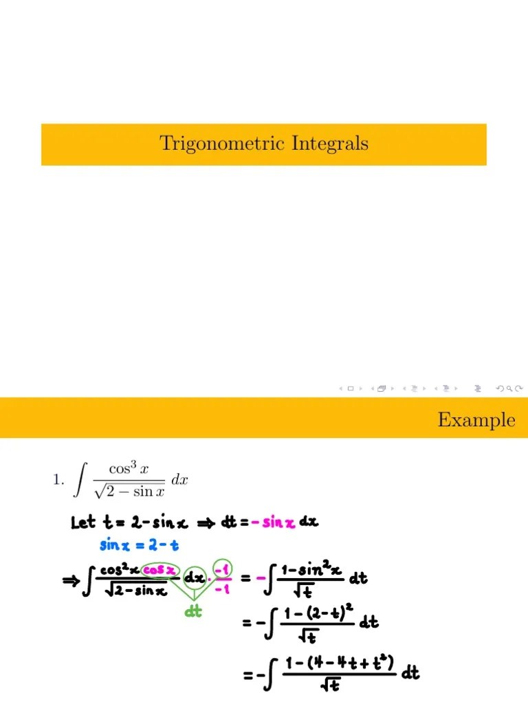 Advanced Trigonometric Integrals | PDF | Mechanics | Combinatorics