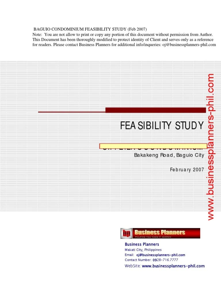 FEASIBILITY STUDY ST. PETER S CONDOMINIUM Bakakeng Road, Baguio City ...