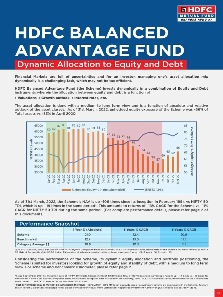 HDFC Balanced Advantage Fund - Apr 22 - 1 PDF | PDF | Stock Market ...
