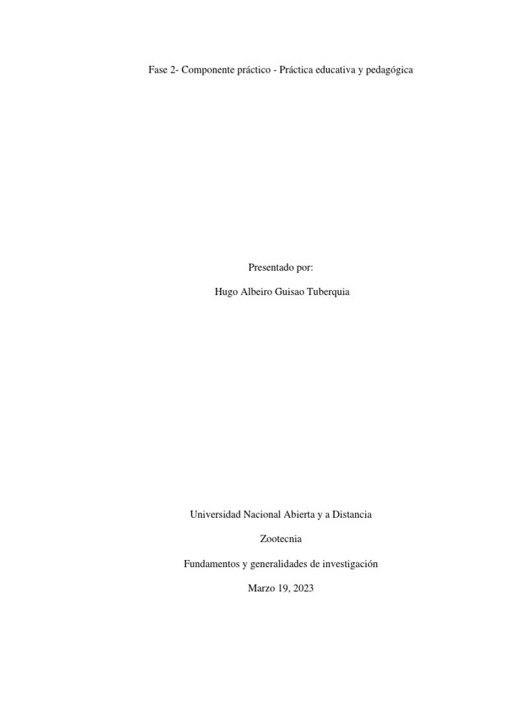 Fase 2 - Componente Práctico - Práctica Educativa Y Pedagógica | PDF | Desarrollo Sostenible ...