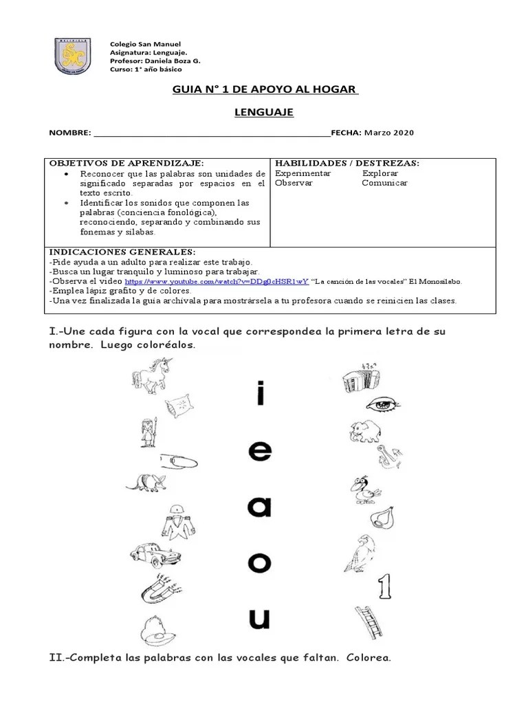 Guia 1 LENGUAJE 1 Basico | PDF