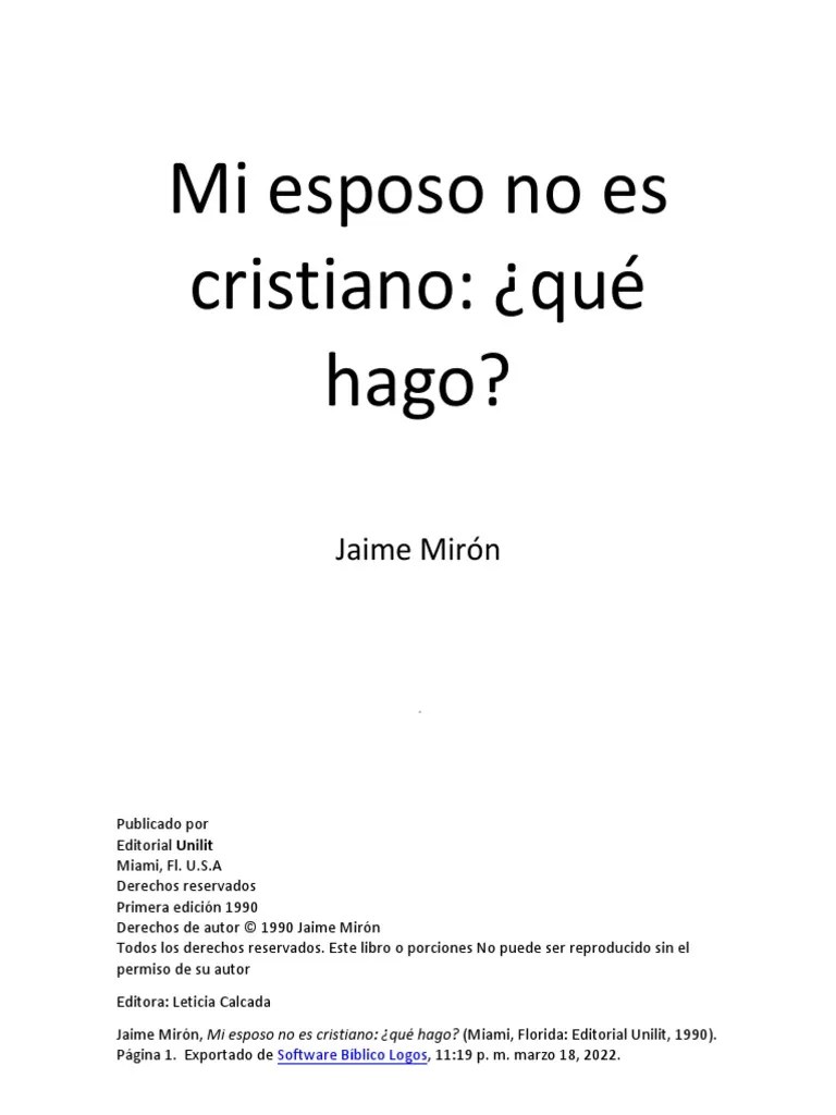 Mi Esposo No Es Cristiano ¿Que Hago? | PDF | Cristo (título) | Iglesia ...