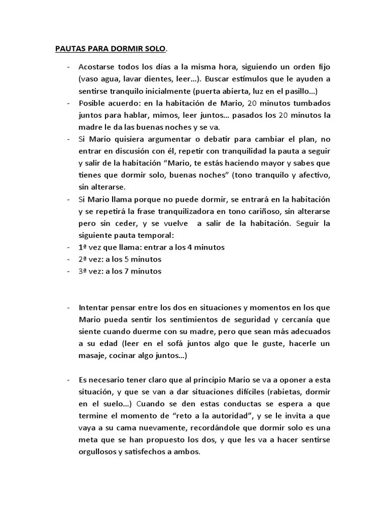 Pautas Para Dormir Solo | PDF