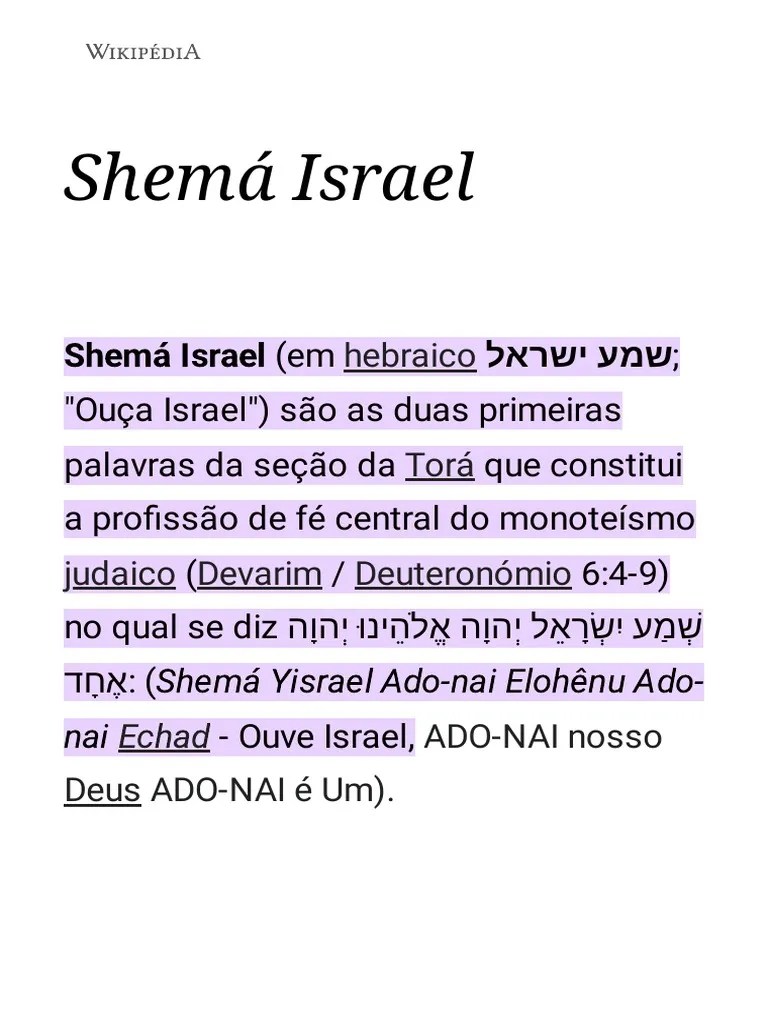 Shemá Israel PDF | PDF | Shema Yisrael | Livros Do Antigo Testamento