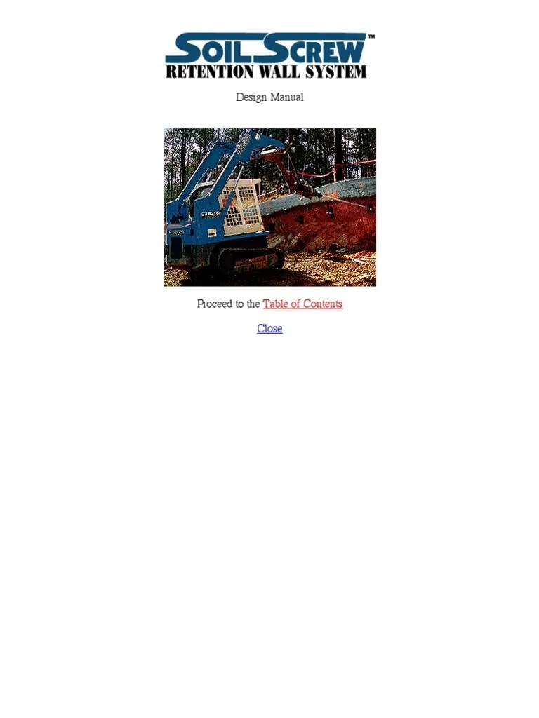 Design Manualfor Soil Screw Retention Wall | PDF | Strength Of Materials | Civil Engineering