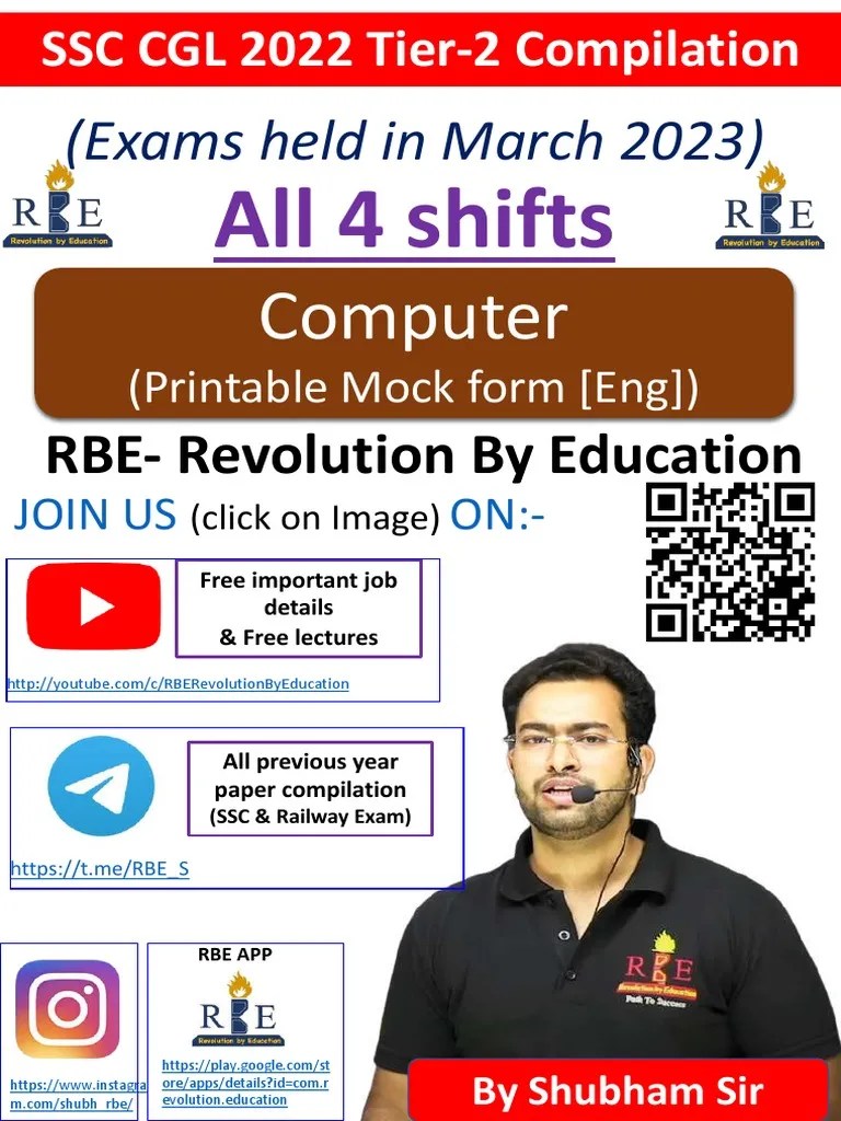 Computer SSC CGL 2022 Tier II Paper I - RBE - Compressed | PDF ...