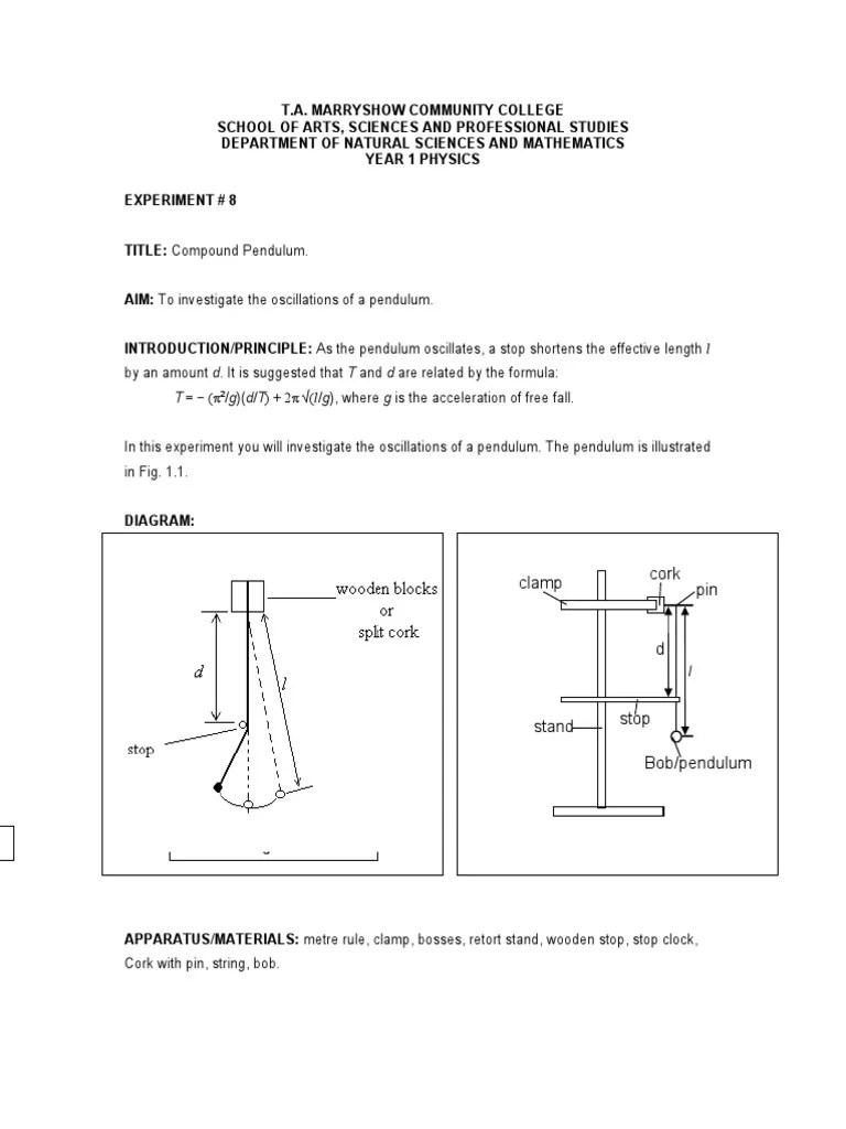 08 - Compound Pendulum | Download Free PDF | Pendulum | Oscillation