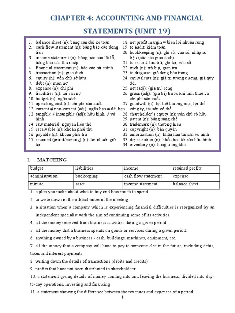 Unit 4 Accounting Financial Statements | PDF
