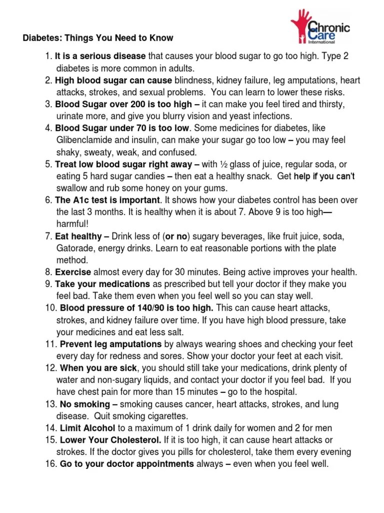 Diabetes Survival Skills Patient Summary | PDF | Diabetes | Medicine