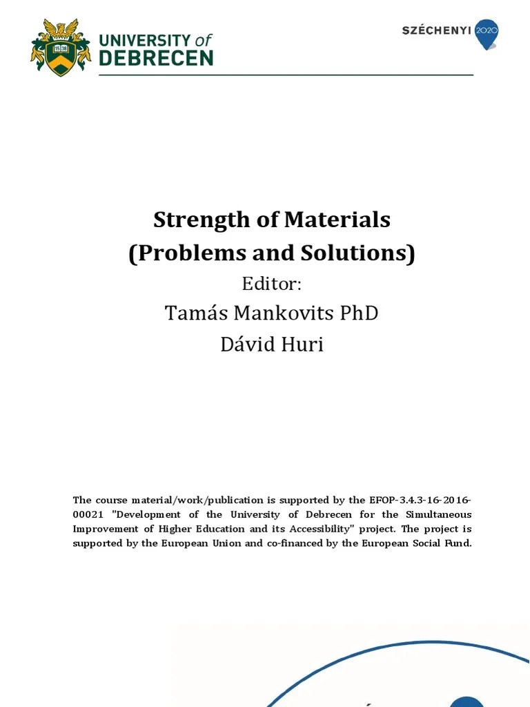 Strength Of Materials Problems PDF | Download Free PDF | Elasticity ...