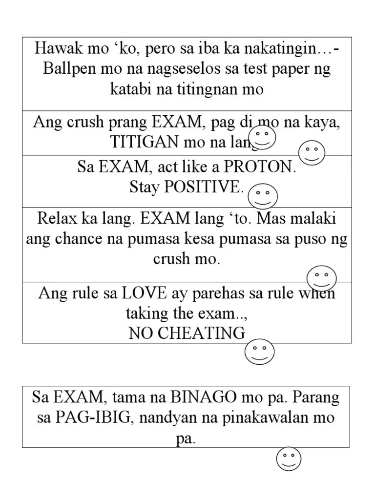 Exam Hugot Lines | PDF