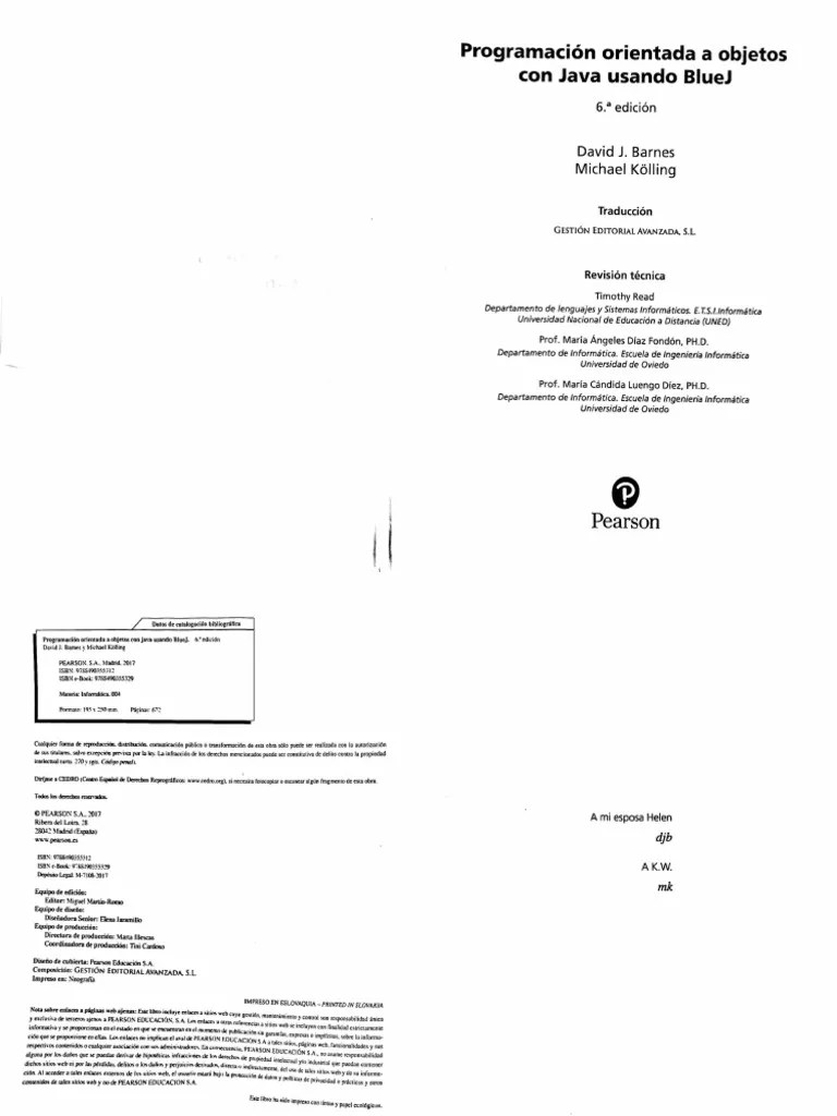 Programación Orientada A Objetos Con Java Usando Bluej PDF | PDF