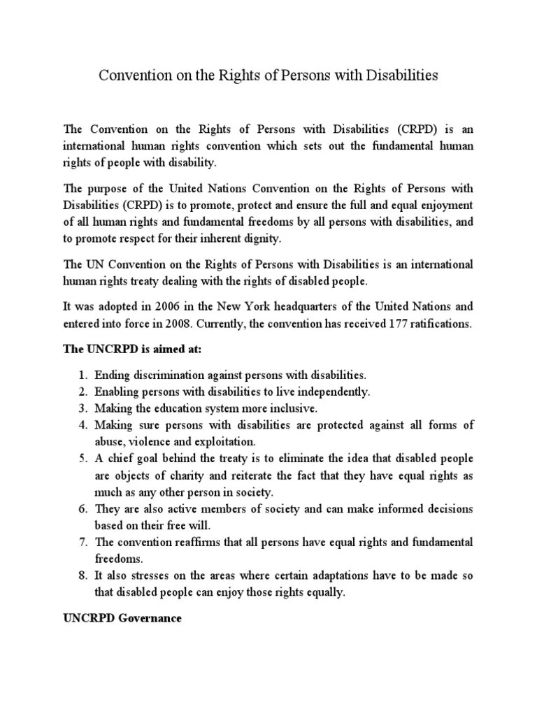 Convention On The Rights Of Persons With Disabilities - SUMIT | PDF ...