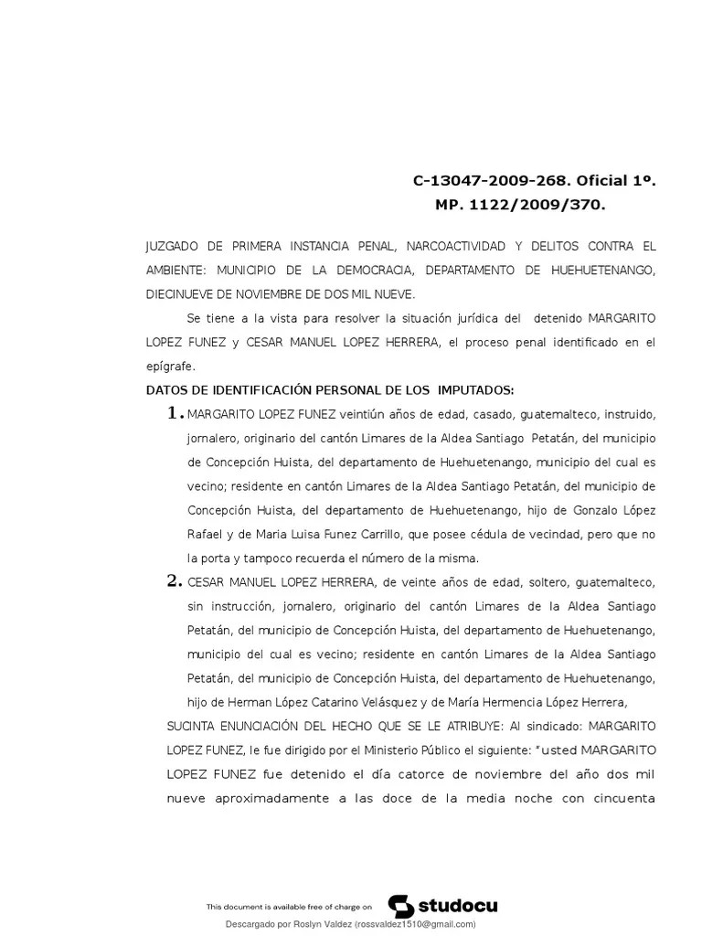 Modelo De-Auto De Procesamiento | PDF | Derecho Penal | Ley Procesal